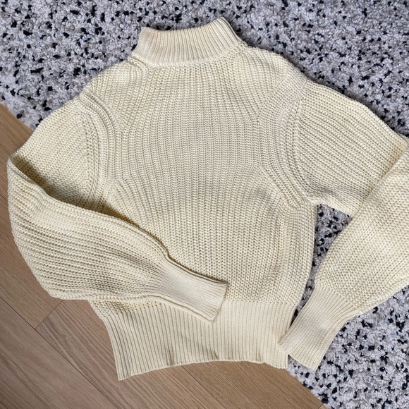 American Apparel Mock Neck Sweater - Cream - Picture 2 of 5